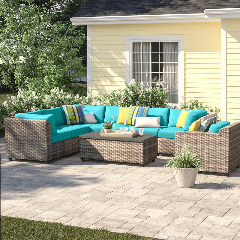 Sol 72 Outdoor™ Merlyn 8 Piece Sectional Seating Group with Cushions